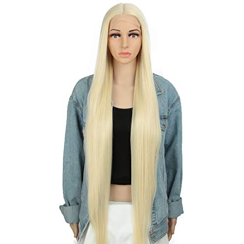 Style Icon Lace Front Perücken Wigs 94 cm Super Lange Spitze Front Seidig Gerade Haare Perücken Für Frauen Weichen Haarersatz Synthetische Perücken (613) von Style Icon