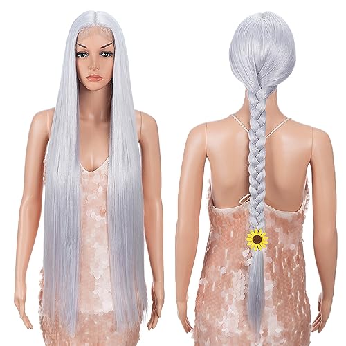 Style Icon Perücke 38 Inches Super Long Straight Lace Front Wig for Women Synthetic Middle Part Lace Wig 150% Density (THISTLE) von Style Icon