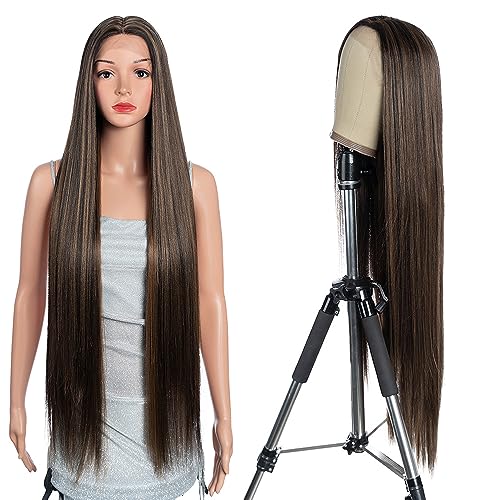 Style Icon Perücken Lace Front Wigs 94cm Super Lange Spitze Front Seidig Gerade Haare Perücken Für Frauen Weichen Haarersatz Synthetische Perücken (P4/27) von Style Icon
