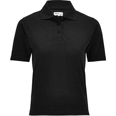 Damen-Poloshirt mit klassischer Passform, kurzärmelig, Arbeitskleidung, 50/50 Baumwoll-Polyester, Uniform, Freizeit- oder Bürokleidung (Größen 36-50), Schwarz , 48 von Style It Up