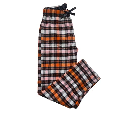 Style It Up Damen Flanell gewebte Loungehose Damen Schlafanzug Schlafhose Leicht Nachtkleidung Weiche Baumwolle Rich Weit Bein, Orange, Small von Style It Up