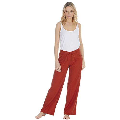 Style It Up Damen-Leinenhose, Sommer, Freizeit, Urlaub, Strand, Chino Khaki Gr. 40, Rust von Style It Up