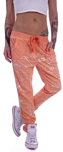 Damen Boyfriend Leinenhose verschidene Farben Sport-Hose-n Sommer-Hose-n Stoff-Hose-n Dünner Leicht-e-r Baumwoll-e Baumwoll-Hose-n Lang-e Leinen-Hose-n Leine-Hose-n Größe Italy Italien Orange von Style-Station