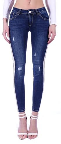 Damen Hüftjeans Röhrenjeans Skinny Jeans blau Damenjeans Damen-Hose-n Jeans-Hose-n Röhre-n Hüft-Hose-n Niedrig-e-r Sehr Leib-Höhe Bund Stretchjeans Stretch-Hose-n Denim Dunkel-blau-e Gr Größe XS 34 von Style-Station