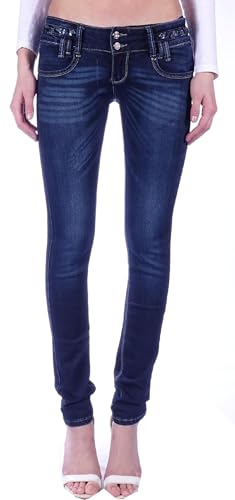 Damen Hüftjeans Röhrenjeans Skinny Jeans blau Damenjeans Damen-Hose-n Jeans-Hose-n Röhre-n Hüft-Hose-n Niedrig-e-r Sehr Leib-Höhe Bund Stretchjeans Stretch-Hose-n Denim Dunkel-blau-e Gr Größe L 40 von Style-Station