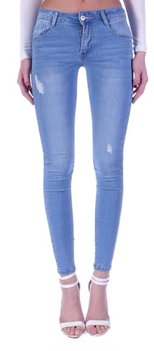 Damen Röhrenjeans Hosen Hüftjeans Jeans blau Damenjeans Damen-Hose-n Jeans-Hose-n Röhre-n Hüft-Hose-n Niedrige-r Leib-Höhe Bund Stretchjeans Stretch-Hose-n Denim Skinny Hellblau-e Gr Größe Sexy M 38 von Style-Station