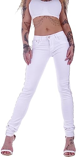 Damen Röhrenjeans Hosen Hüftjeans Jeans blau Damenjeans Damen-Hose-n Jeans-Hose-n Röhre-n Hüft-Hose-n Niedrige-r Leib-Höhe Bund Stretchjeans Stretch-Hose-n Denim Skinny dunkel-blau-e Gr M 38 von Style-Station