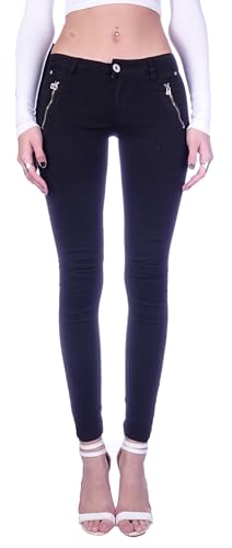 Damen Röhrenjeans Hosen Hüftjeans Jeans blau Damenjeans Damen-Hose-n Jeans-Hose-n Röhre-n Hüft-Hose-n Niedrige-r Leib-Höhe Bund Stretchjeans Stretch-Hose-n Skinny Denim Schwarz-e Gr Größe L 40 von Style-Station