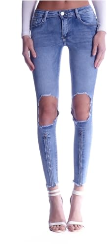 Damen Röhrenjeans Hosen Hüftjeans Jeans blau Damenjeans Damen-Hose-n Jeans-Hose-n Röhre-n Hüft-Hose-n Niedrige-r Leib-Höhe Bund Stretchjeans Stretch-Hose-n Skinny Denim blau-e Gr Größe M 38 von Style-Station