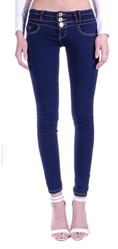 Damen Röhrenjeans Hosen Hüftjeans Jeans blau Damenjeans Damen-Hose-n Jeans-Hose-n Röhre-n Hüft-Hose-n Niedrige-r Leib-Höhe Bund Stretchjeans Stretch-Hose-n Skinny Denim blau-e Gr Größe M 38 von Style-Station
