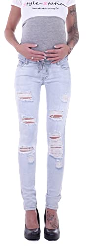 Damen Umstandsjeans Schwangerschaftsjeans Slim Schwangerschaft-s-Jeans Umstand-s-Hose Umstand-s-Hosen Röhre-n-Jeans Maternity Over-Size-Plus Big Gr große Größe-n dunkel-blau-e Hellblau-e L 40 von Style-Station