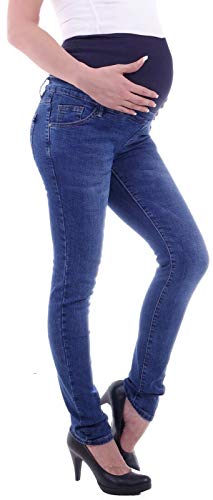 Damen Umstandsjeans Schwangerschaftsjeans Slim Schwangerschaft-s-Jeans Umstand-s-Hose Umstand-s-Hosen Röhre-n-Jeans Maternity Over-Size-Plus Big Gr große Größe-n dunkel-blau-e übergröße-n XXL 44 von Style-Station