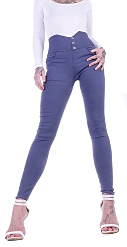 High Waist Damen Hosen Treggings Jeans Jeggings Damen-Hose-n Jeans-Hose-n Hoher Bund Hoch geschnitten Leibhöhe Stoffhose-n Business Stretch-Hose-n Skinny Röhrenjeans Gr Größe Blau-e S 36 von Style-Station