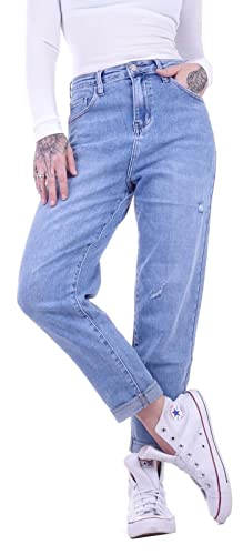 Style-Station Damen Boyfriend Hose Hüftjeans Jeans Damenjeans Boyfriend-Hose-n Damen-Hose-n Jeans-Hose-n Baggyjeans Baggy-Hose-n Girlfriend Knopfleiste Niedrige-r Leib Bund Gr Größe Mom Fit S 36 von Style-Station