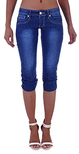 Style-Station Damen Capri Jeans Bermudas Hose 3/4 Blau Sommerjeans Capri-Hose-n Kurz-e Bermudas-Hose-n Sommer-Hose-n Capri-Jeans Capri-Hose-n Blaue Größe Gr S 36 von Style-Station