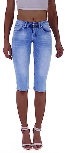 Style-Station Damen Capri Jeans Bermudas Hose 3/4 Blau Sommerjeans 7/8 Capri-Hose-n Bermuda-Hose-n Bermudas-Hose-n Sommer-Hose-n Capri-Jeans Capri-Hose-n Blaue Größe L 40 von Style-Station