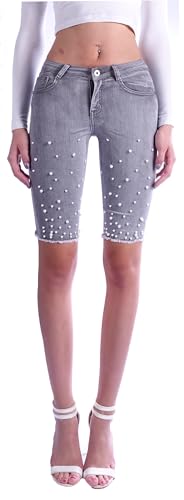 Style-Station Damen Capri Jeans Bermudas Hose 3/4 Blau Sommerjeans Capri-Hose-n Lurz-e Bermudas-Hose-n Sommer-Hose-n Capri-Jeans Capri-Hose-n Grau-e Größe Gr H+ftjeans XXS 32 von Style-Station