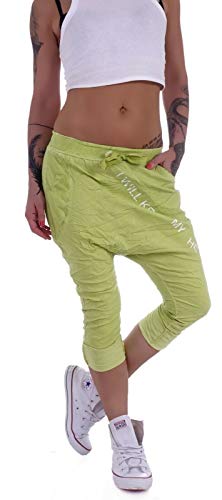 Style-Station Damen Sweatpants Shorts Hose Jogpants verschidene Farben Stoff-Hose-n Pants Short Shorty Sport-Hose-n Baggy Kurz-e Lauf-Hose-n Locker-e Sommer One Size Gr Größe XS 34 S 36 M 38 Grün-e von Style-Station