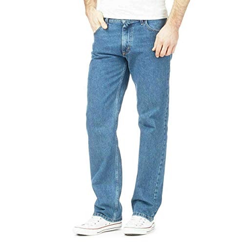 Style Wise Fashion Herren-Denim-Jeans, klassisch, gerades Bein, einfarbig, Denim-Jeans, Erwachsenen-Jeans, Herren-Denim-Hose, Schwarz / Blau, hellblau, 36W x 29L von Style Wise Fashion