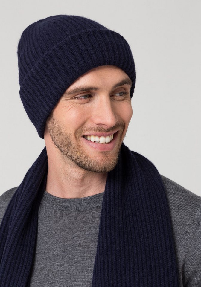 Style & Republic Beanie Gerippte Mütze aus Merinowolle und Kaschmir von Style & Republic