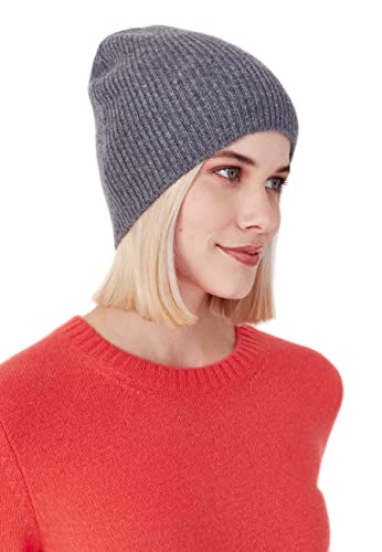 Style & Republic Kaschmir Sport Mütze-Beanie Damen aus 100% Cashmere - Dein kuscheliger Premium Strick Beanie für stilvolle Herbst- & Winter-Momente - Grey Melange von Style & Republic