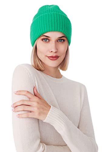 Style & Republic Kaschmir Mütze-Beanie Damen aus 100% Cashmere - Dein kuscheliger Premium Beanie für stilvolle Herbst- & Winter-Momente - Grün von Style & Republic