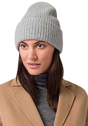 Style & Republic Kaschmir Mütze-Beanie Damen aus 100% Cashmere - Dein kuscheliger Premium Beanie für stilvolle Herbst- & Winter-Momente - Hellgrau Melange von Style & Republic