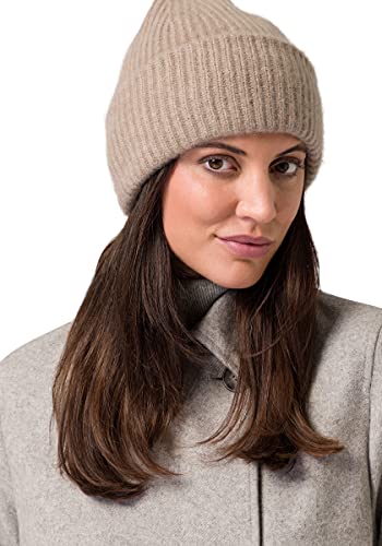 Style & Republic Kaschmir Mütze-Beanie Damen aus 100% Cashmere - Dein kuscheliger Premium Beanie für stilvolle Herbst- & Winter-Momente - Nougat von Style & Republic