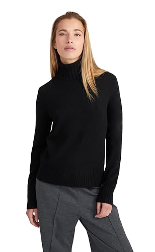 Style & Republic Damen Rollkragenpullover aus 100% Kaschmir, Regular-Passform, stilvoller Premium-Cashmere-Strickpullover für Herbst und Winter, Schwarz L von Style & Republic