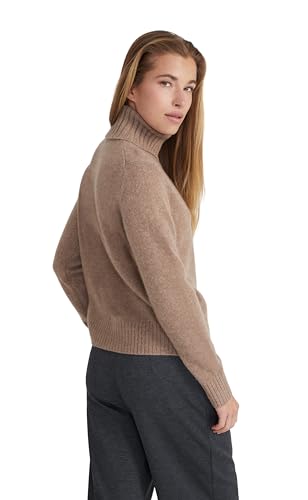 Style & Republic Damen Rollkragenpullover aus 100% Kaschmir, Regular-Passform, stilvoller Premium-Cashmere-Strickpullover für Herbst und Winter, braun M von Style & Republic