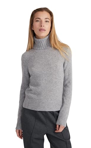 Style & Republic Damen Rollkragenpullover aus 100% Kaschmir, Regular-Passform, stilvoller Premium-Cashmere-Strickpullover für Herbst und Winter, grau L von Style & Republic