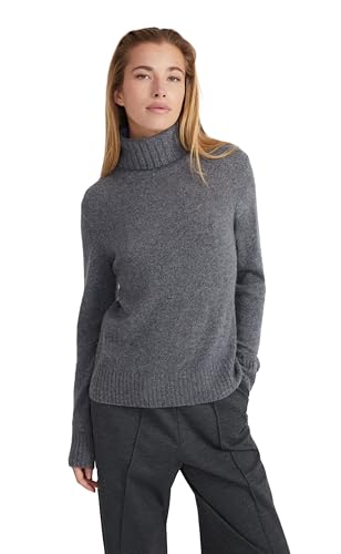 Style & Republic Damen Rollkragenpullover aus 100% Kaschmir, Regular-Passform, stilvoller Premium-Cashmere-Strickpullover für Herbst und Winter, grau XS von Style & Republic