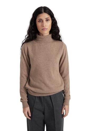 Style & Republic Damen Rollkragenpullover aus 100% Kaschmir, Slim-Fit-Passform, stilvoller Premium-Cashmere-Strickpullover für Herbst und Winter, braun L von Style & Republic
