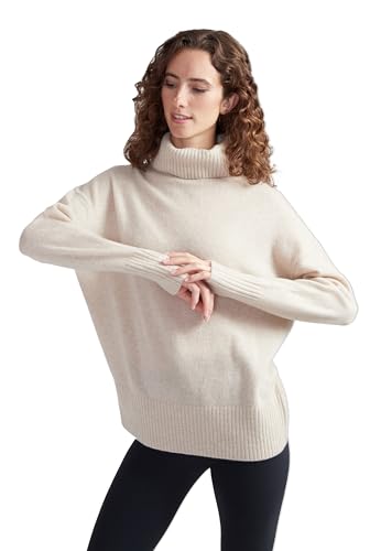 Style & Republic Damen Rollkragenpullover mit Oversize-Passform aus 100% Kaschmir, stilvoller Premium-Cashmere-Strickpullover mit Turtleneck für Herbst und Winter - Sand M Style & Republic Damen Rollkragenpullover mit Oversize-Passform aus 100% Kaschmir, stilvoller Premium-Cashmere-Strickpullover mit Turtleneck für Herbst und Winter - Sand M von Style & Republic