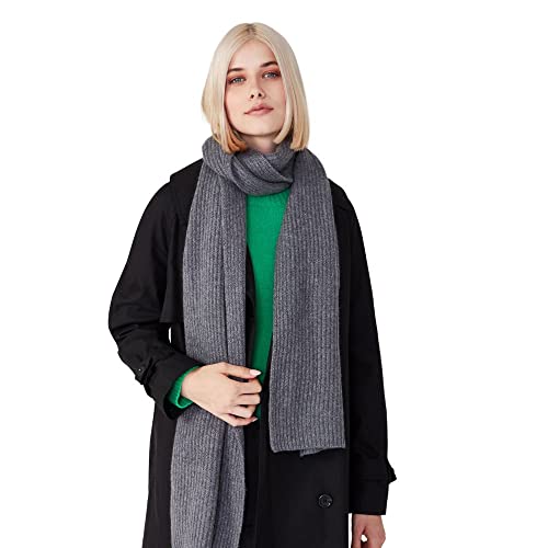 Style & Republic Damen Schal aus 100% Kaschmir | edler Damen-Schal aus feinstem Cashmere | Größe 196 x 28 cm (Grau Melange) von Style & Republic