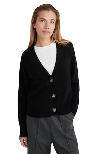Style & Republic Damen V-Neck Kaschmir Cardigan aus 100% Cashmere - Dein kuscheliger Premium Langarm Strick-Cardigan für stilvolle Herbst- & Winter-Momente-Black-XS von Style & Republic