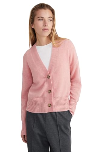 Style & Republic Damen V-Neck Kaschmir Cardigan aus 100% Cashmere - Dein kuscheliger Premium Langarm Strick-Cardigan für stilvolle Herbst- & Winter-Momente-Coral Melange-M von Style & Republic