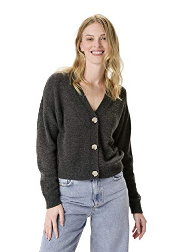 Style & Republic Damen V-Neck Kaschmir Cardigan aus 100% Cashmere - Dein kuscheliger Premium Langarm Strick-Cardigan für stilvolle Herbst- & Winter-Momente - Light Grey Melange-XS von Style & Republic