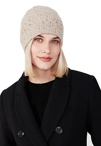 Style & Republic Kaschmir Sport Mütze-Beanie Damen aus 100% Cashmere - Dein kuscheliger Premium Beanie für stilvolle Herbst- & Winter-Momente - Taupe Melange von Style & Republic