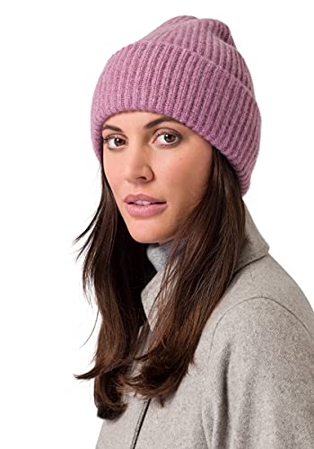 Style & Republic Kaschmir Mütze-Beanie Damen aus 100% Cashmere - Dein kuscheliger Premium Beanie für stilvolle Herbst- & Winter-Momente - Altrosa von Style & Republic