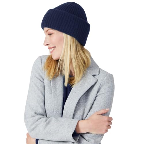 Style & Republic Kaschmir Mütze-Beanie Damen aus 100% Cashmere - Dein kuscheliger Premium Beanie für stilvolle Herbst- & Winter-Momente - Navy von Style & Republic