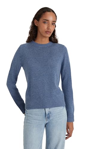 Style & Republic Kaschmir Pullover-Damen elegant aus 100% Cashmere - Dein kuscheliger Premium Strickpullover für stilvolle Herbst- & Winter-Momente - Blue Melange M von Style & Republic