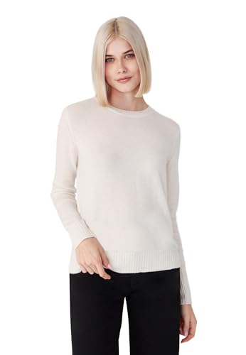 Style & Republic Kaschmir Pullover-Damen elegant aus 100% Cashmere - Dein kuscheliger Premium Strickpullover für stilvolle Herbst- & Winter-Momente - Creme M von Style & Republic