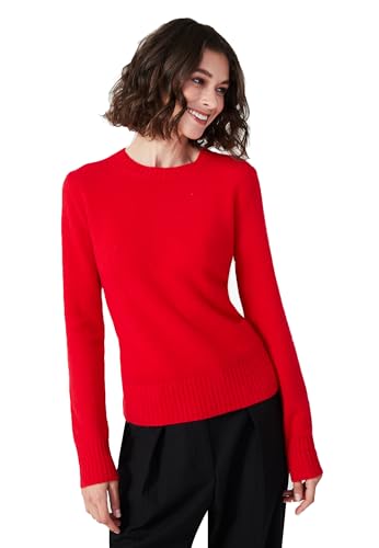 Style & Republic Kaschmir Pullover-Damen elegant aus 100% Cashmere - Dein kuscheliger Premium Strickpullover für stilvolle Herbst- & Winter-Momente - Crimson S von Style & Republic