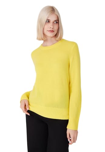 Style & Republic Kaschmir Pullover-Damen elegant aus 100% Cashmere - Dein kuscheliger Premium Strickpullover für stilvolle Herbst- & Winter-Momente - solar Yellow M von Style & Republic