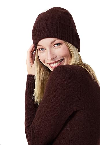 Style & Republic Kaschmir Sport Mütze-Beanie Damen aus 100% Cashmere - Dein kuscheliger Premium Beanie für stilvolle Herbst- & Winter-Momente - Chocolate von Style & Republic