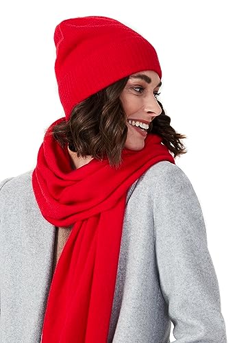 Style & Republic Kaschmir Sport Mütze-Beanie Damen aus 100% Cashmere - Dein kuscheliger Premium Beanie für stilvolle Herbst- & Winter-Momente - Crimson von Style & Republic