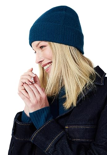 Style & Republic Kaschmir Sport Mütze-Beanie Damen aus 100% Cashmere - Dein kuscheliger Premium Beanie für stilvolle Herbst- & Winter-Momente - Dark Slate Blue von Style & Republic