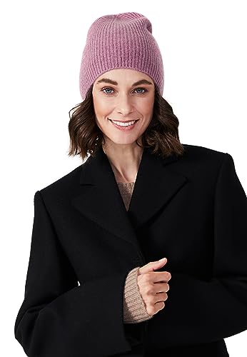 Style & Republic Kaschmir Sport Mütze-Beanie Damen aus 100% Cashmere - Dein kuscheliger Premium Beanie für stilvolle Herbst- & Winter-Momente - Dull Rose von Style & Republic