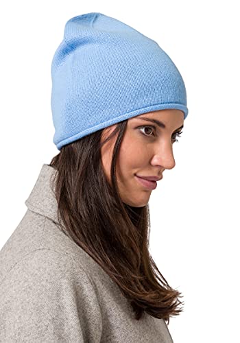 Style & Republic Kaschmir Sport Mütze-Beanie Damen aus 100% Cashmere - Dein kuscheliger Premium Beanie für stilvolle Herbst- & Winter-Momente - ICY Blue von Style & Republic